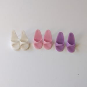 Vintage Mattel Barbie Open Toed High Heeled Shoes‎ - Pink, Purple, White
